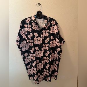 Ava Sky / Fighting Eel NWT Dress Azur Short in Linen Shadow Sakura XS